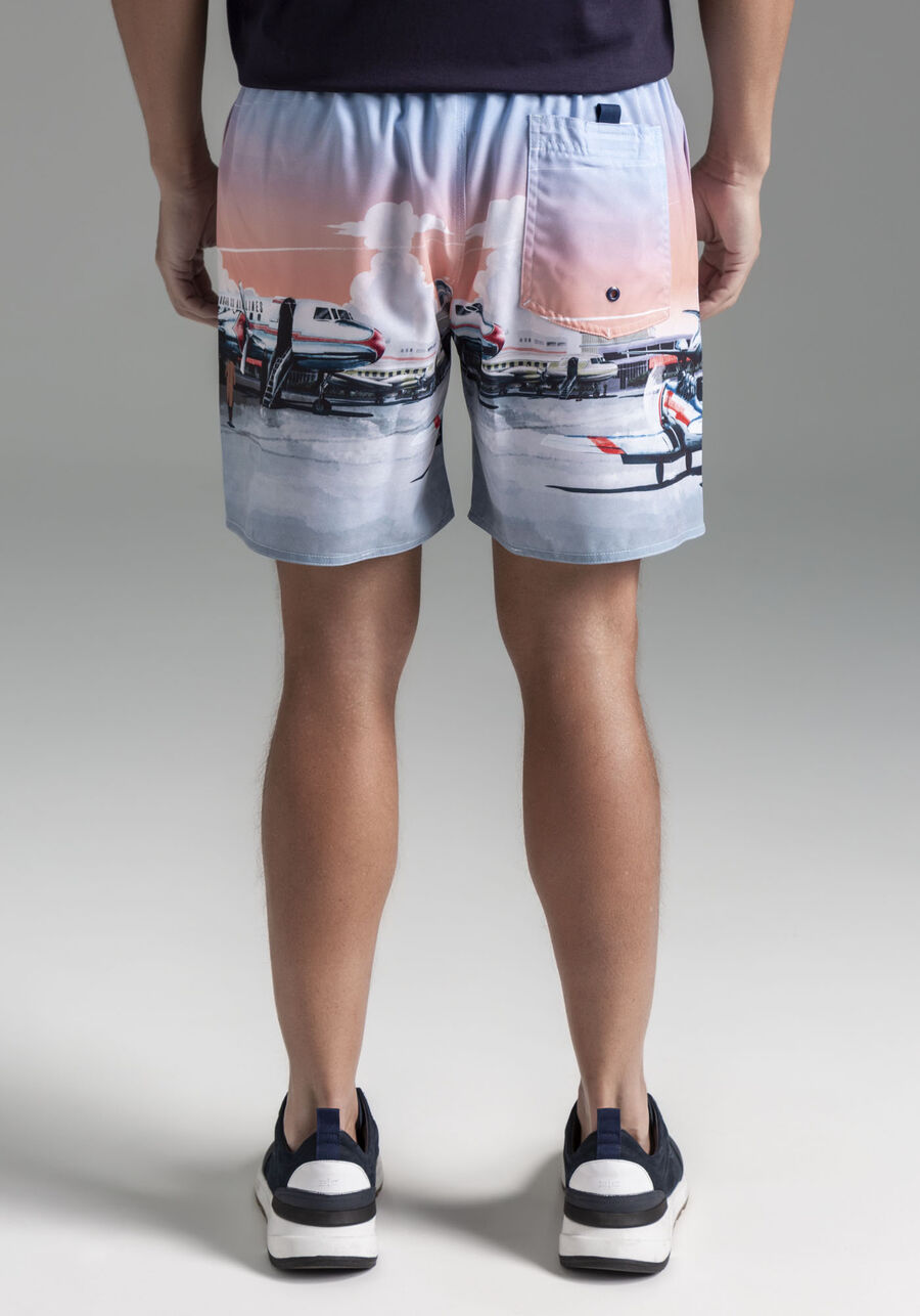 Shorts Masculino em Tecido Plano Estampado, MARINHO ACTION. Shorts Masculino em Tecido Plano Estampado, MARINHO ACTION, large.
