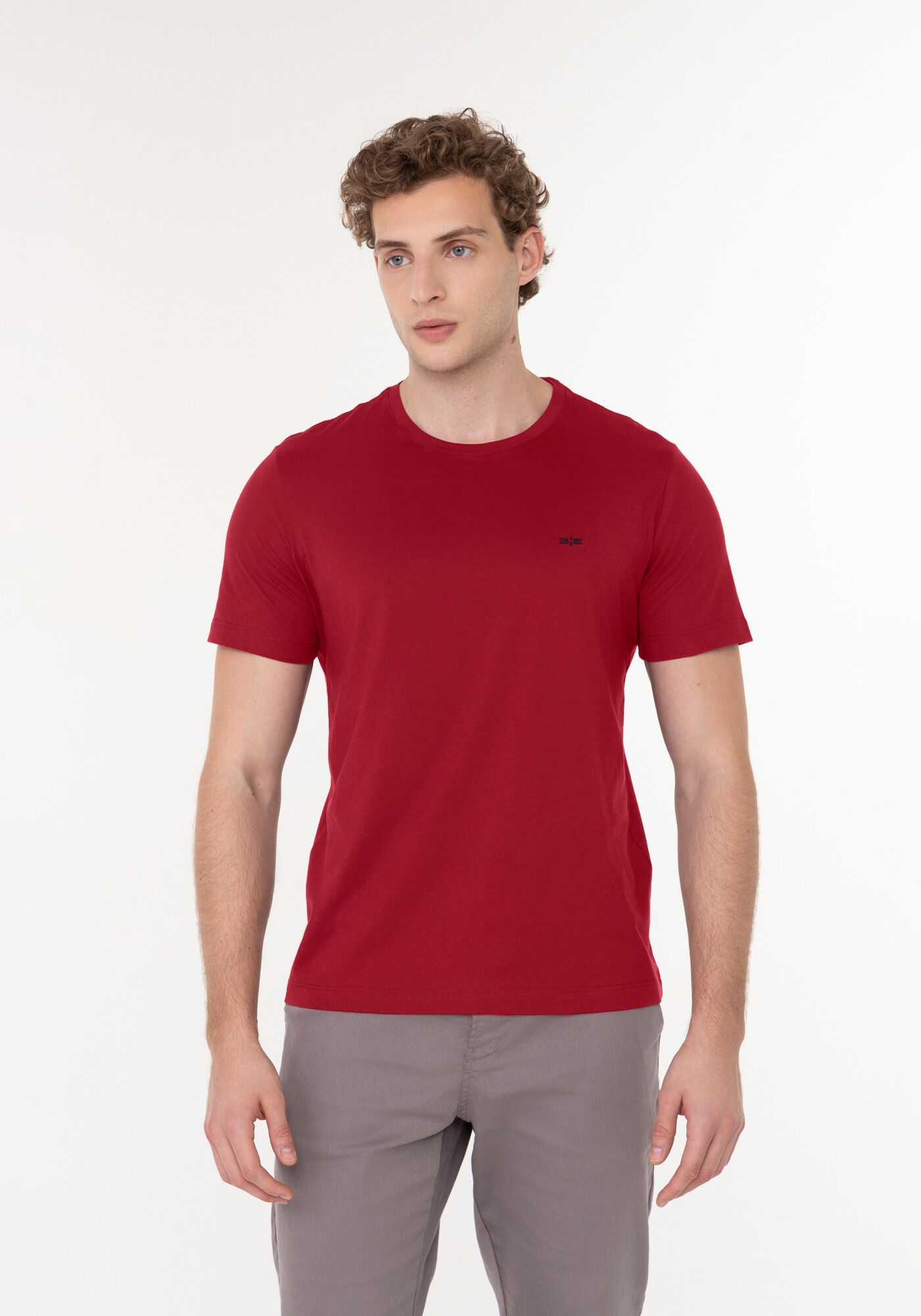 Camiseta De Mangas Curtas Em Meia Malha Respons&aacute;vel, VERMELHO NATTY, large.