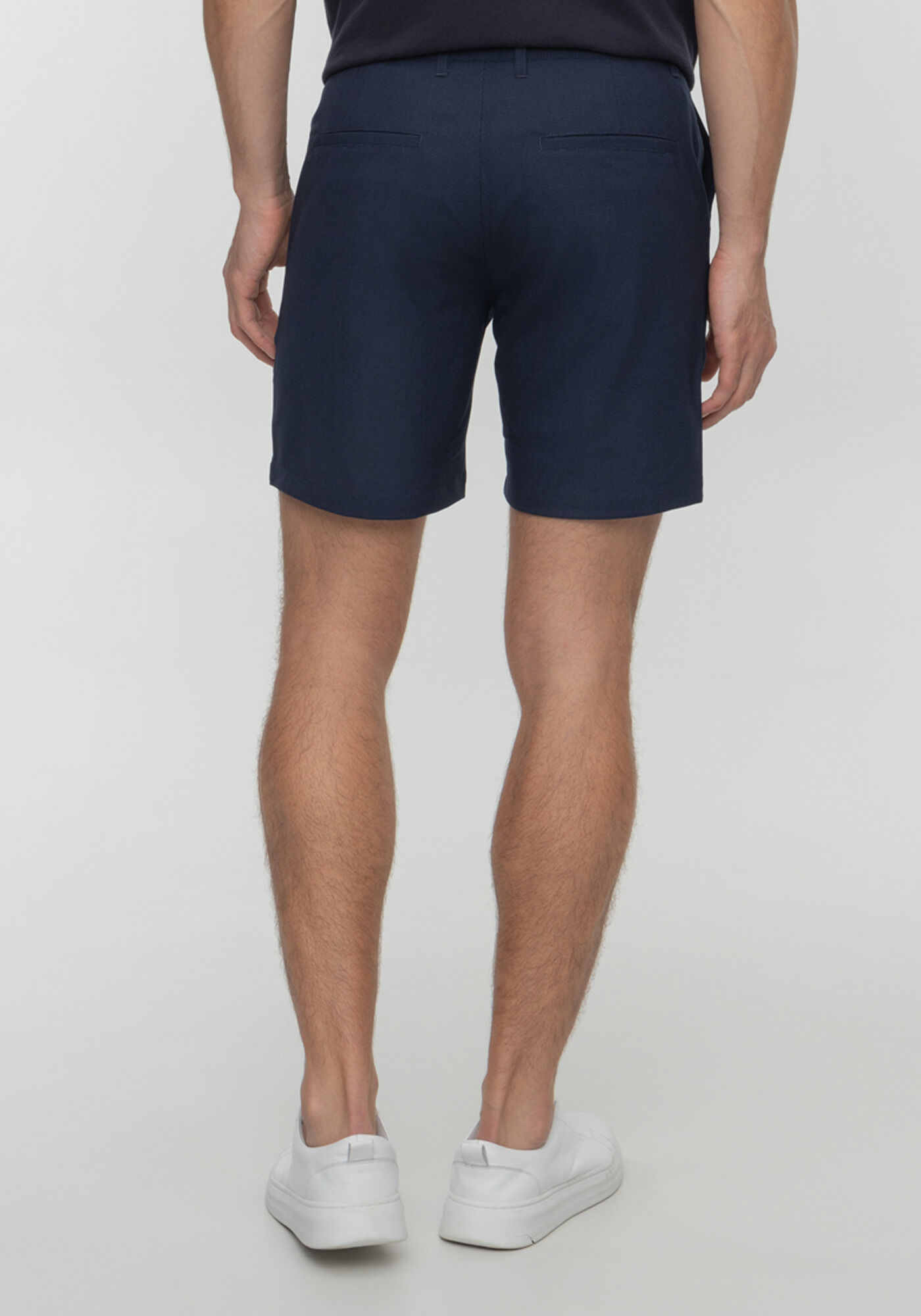 Shorts Com Bolsos Em Tecido Com Elastano, MARINHO IMPERIO, large.