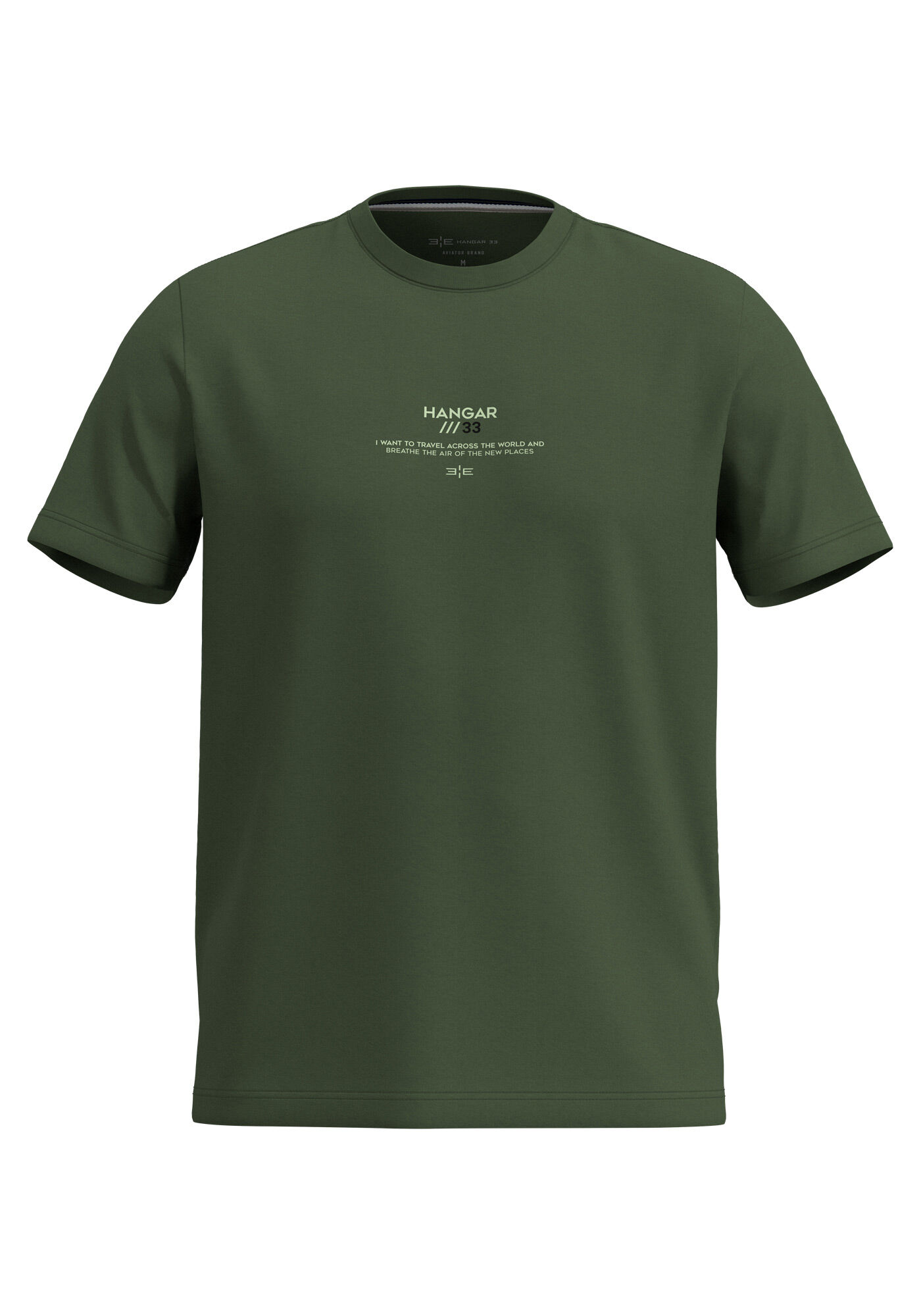 Camiseta De Mangas Curtas Em Malha De Algod&atilde;o Com Elastano, VERDE HEIR, large.