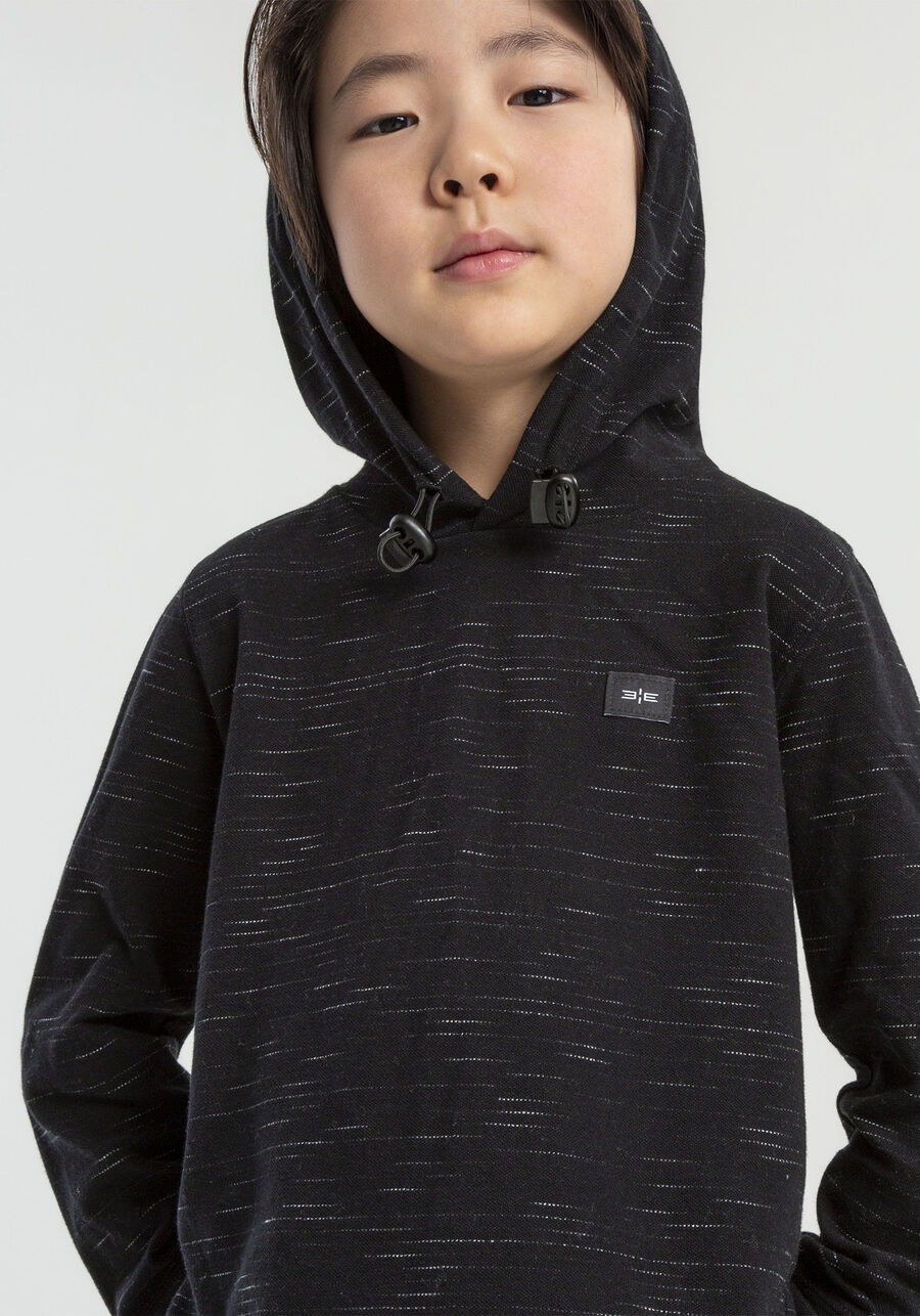 Camisa Manga Longa Capuz Regulador, PRETO REATIVO. Camisa Manga Longa Capuz Regulador, PRETO REATIVO, large.