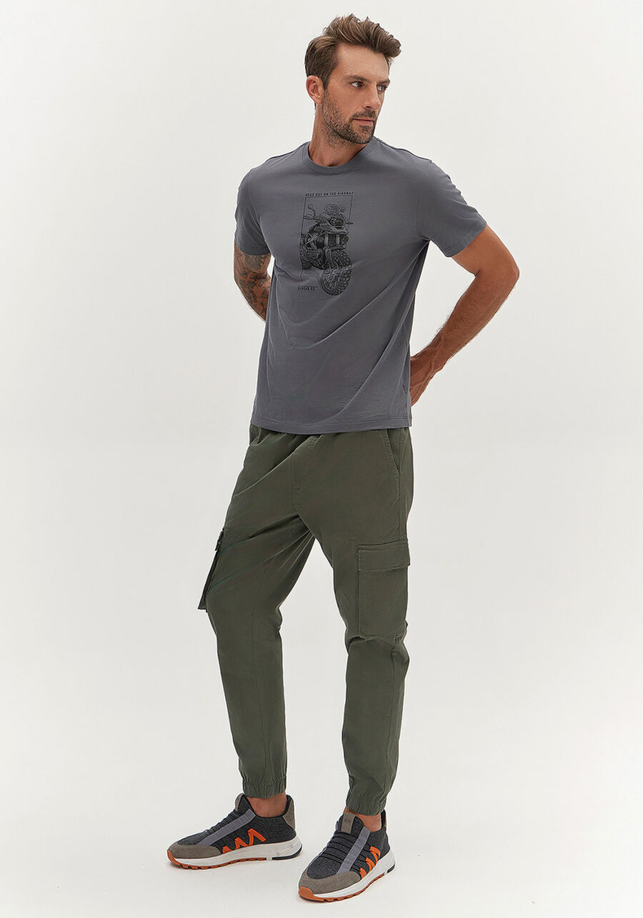 Camiseta Masculina em Malha Leve Estampada, CINZA NIGHTCALL. Camiseta Masculina em Malha Leve Estampada, CINZA NIGHTCALL, large.