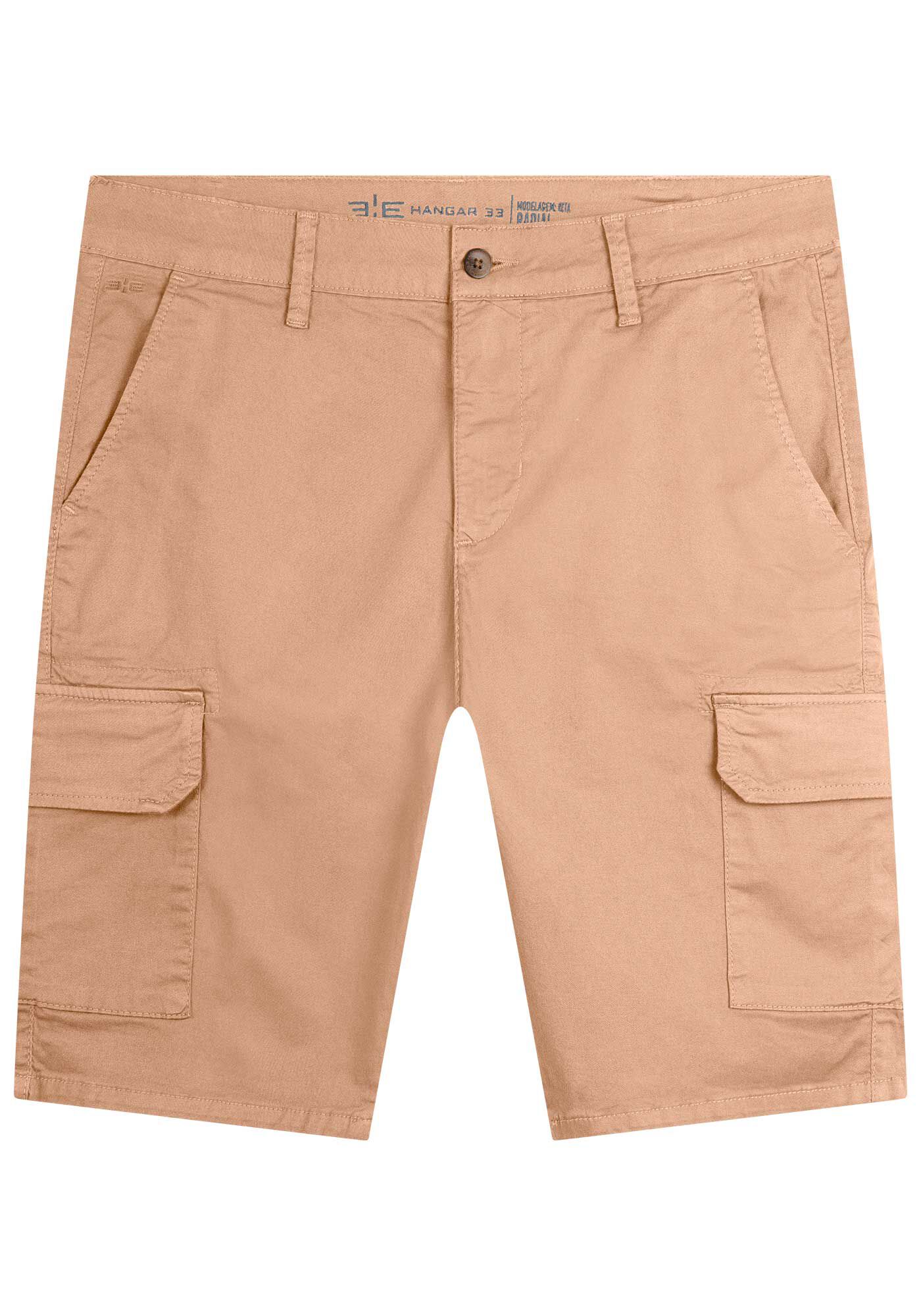 Bermuda Sarja Masculina Reta Chino Cargo, BEGE WOOL, large.