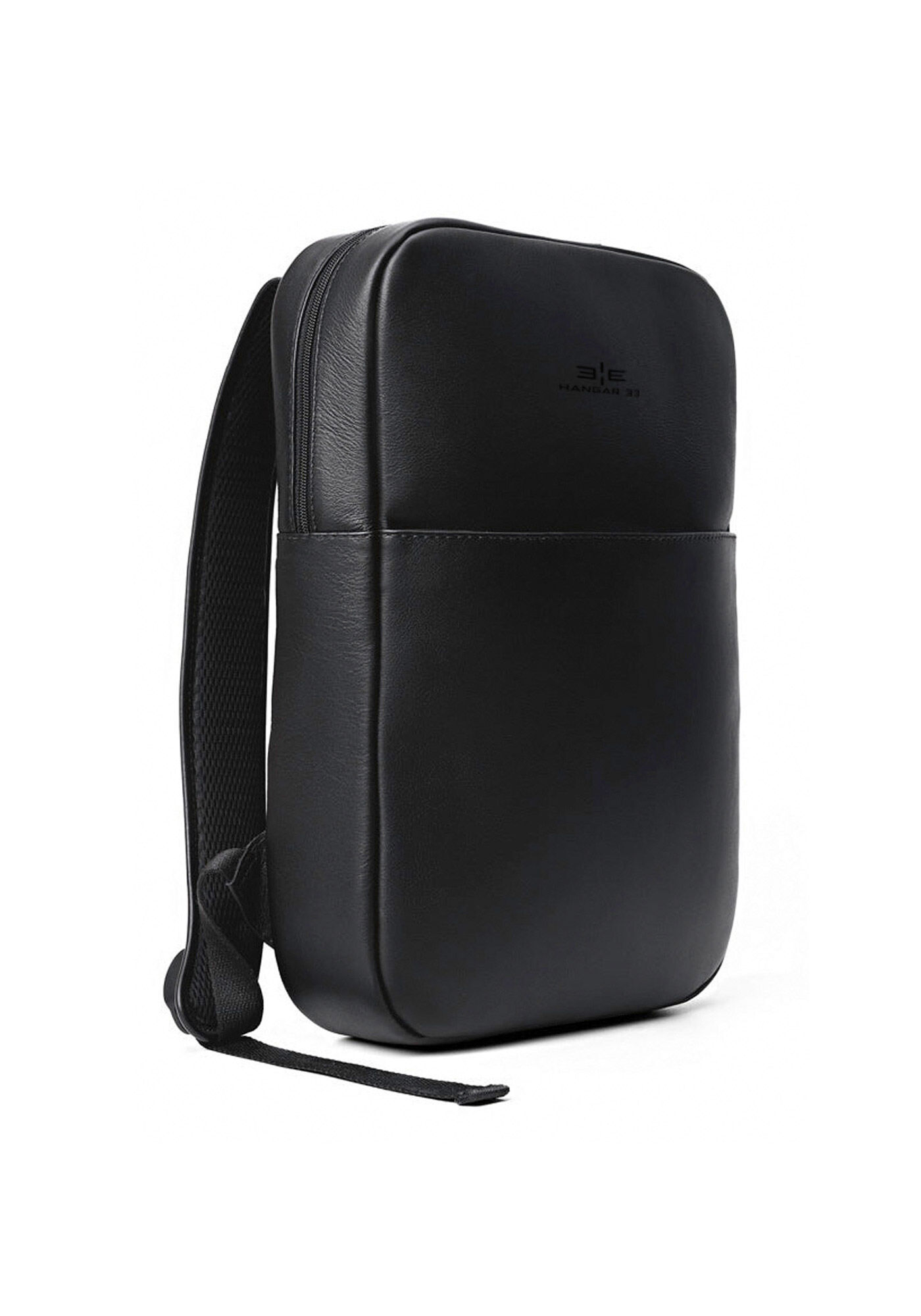 Mochila Estruturada Em Couro Com Z&iacute;per, PRETO REATIVO, large.