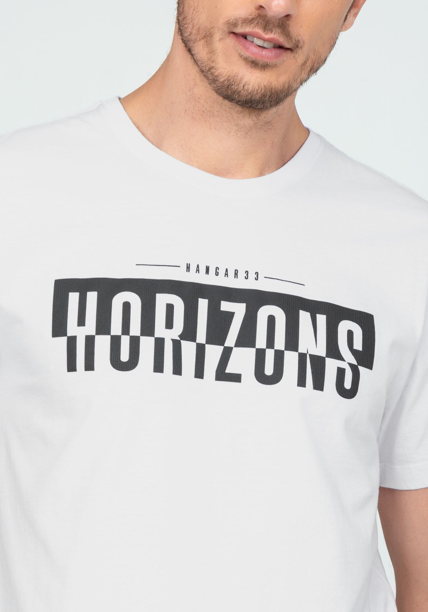 Camiseta em Malha Estampa Lettering, BRANCO, large.