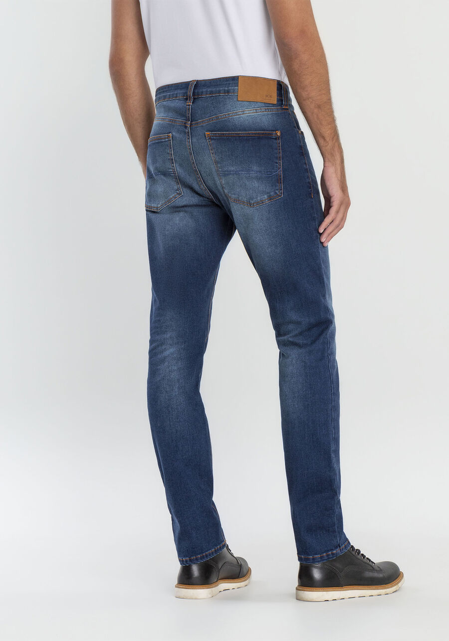 Calça Jeans Slim Turbofan, JEANS ESCURO. Calça Jeans Slim Turbofan, JEANS ESCURO, large.
