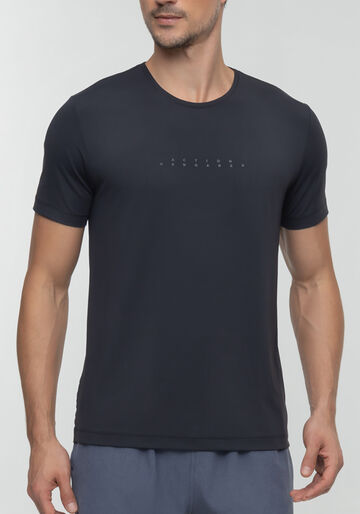 Camiseta De Mangas Curtas Em Malha Com Estampa, PRETO. Camiseta De Mangas Curtas Em Malha Com Estampa, PRETO, large.