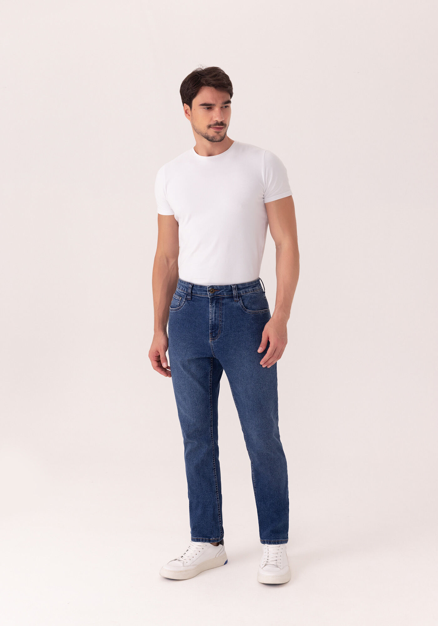 Cal&ccedil;a Slim Turbofan Jeans Com Elastano, JEANS, large.