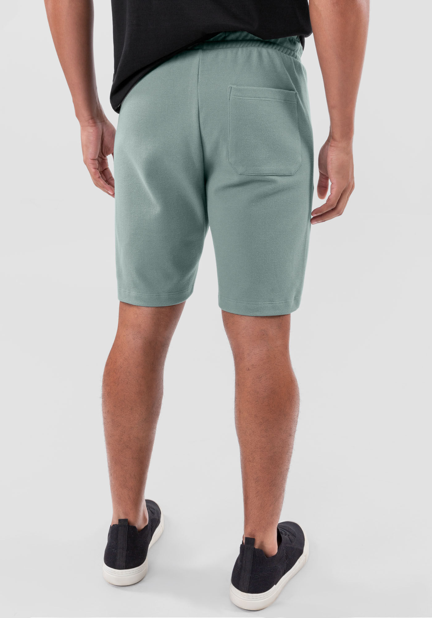 Bermuda Masculina em Moletom com Bolso Z&iacute;per, VERDE TEOS, large.