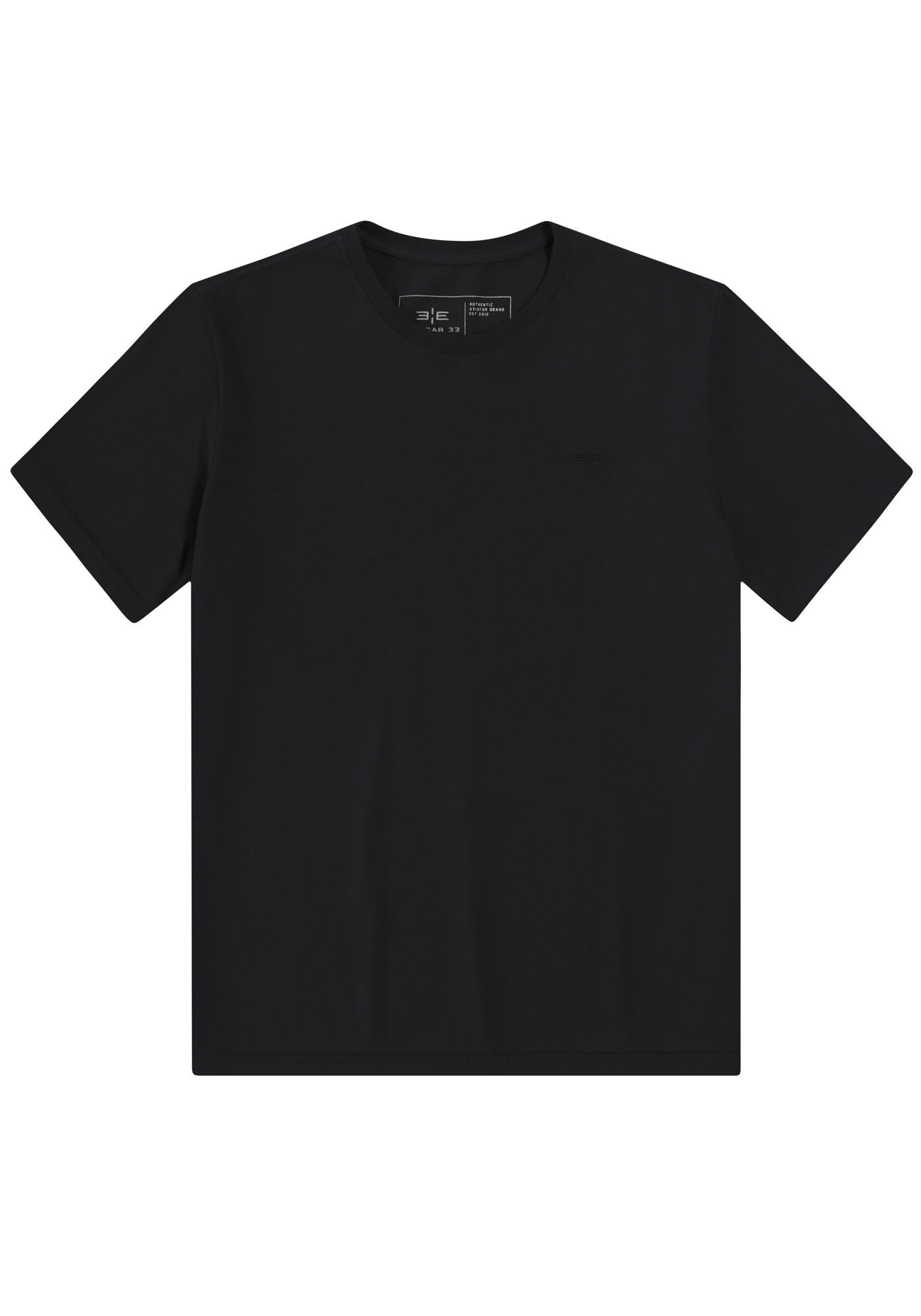 Camiseta Masculina em Malha com Manga Curta, PRETO REATIVO, large.