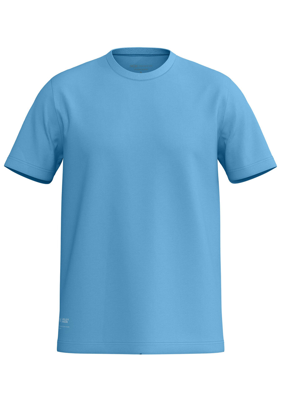 Camiseta Masculina em Malha com Estampa Costas, AZUL MIAMI. Camiseta Masculina em Malha com Estampa Costas, AZUL MIAMI, large.