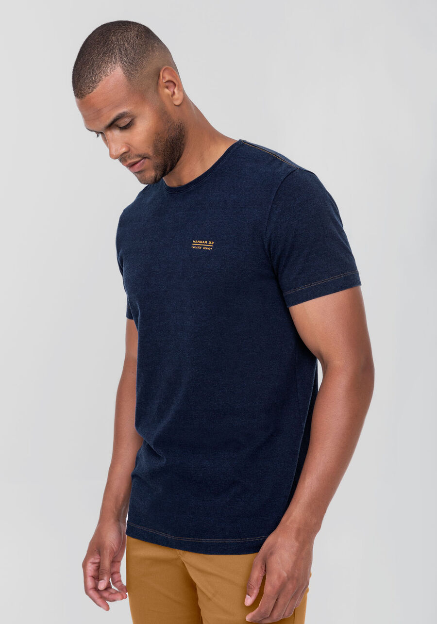 Camiseta Masculina em Malha Denim, MARINHO ACTION. Camiseta Masculina em Malha Denim, MARINHO ACTION, large.