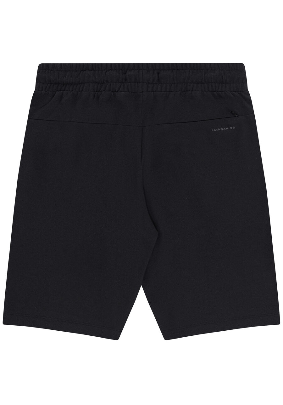 Bermuda Masculina em Moletom com Bolso, PRETO REATIVO. Bermuda Masculina em Moletom com Bolso, PRETO REATIVO, large.