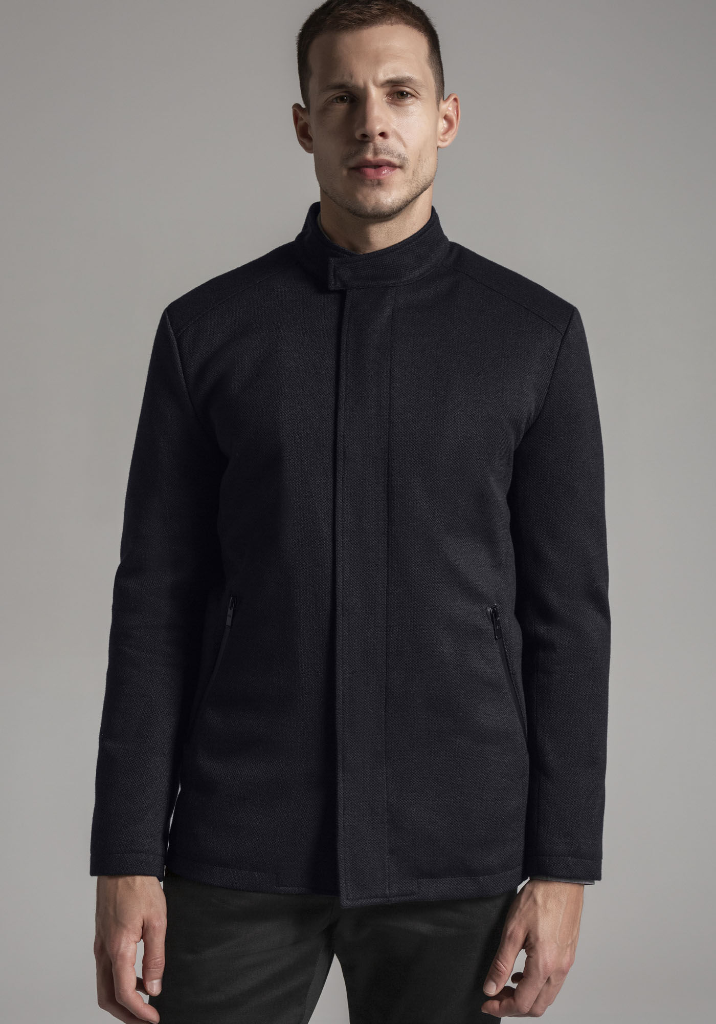 Casaco Masculino em Tecido Alfaiataria com Bolso, PRETO REATIVO, large.