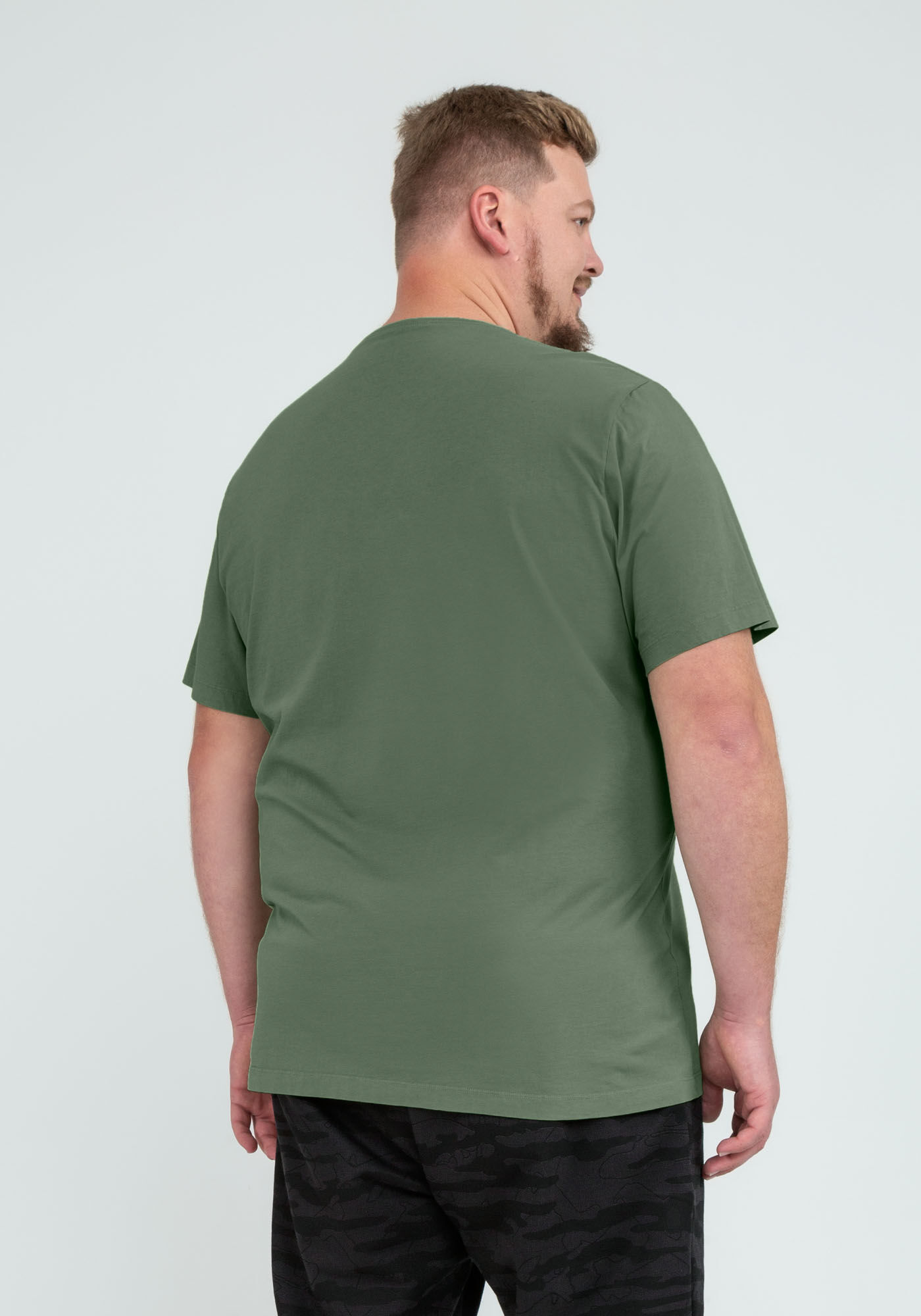 Camiseta Masculina em Malha Cl&aacute;ssica Big & Tall, 3529 VERDE, large.