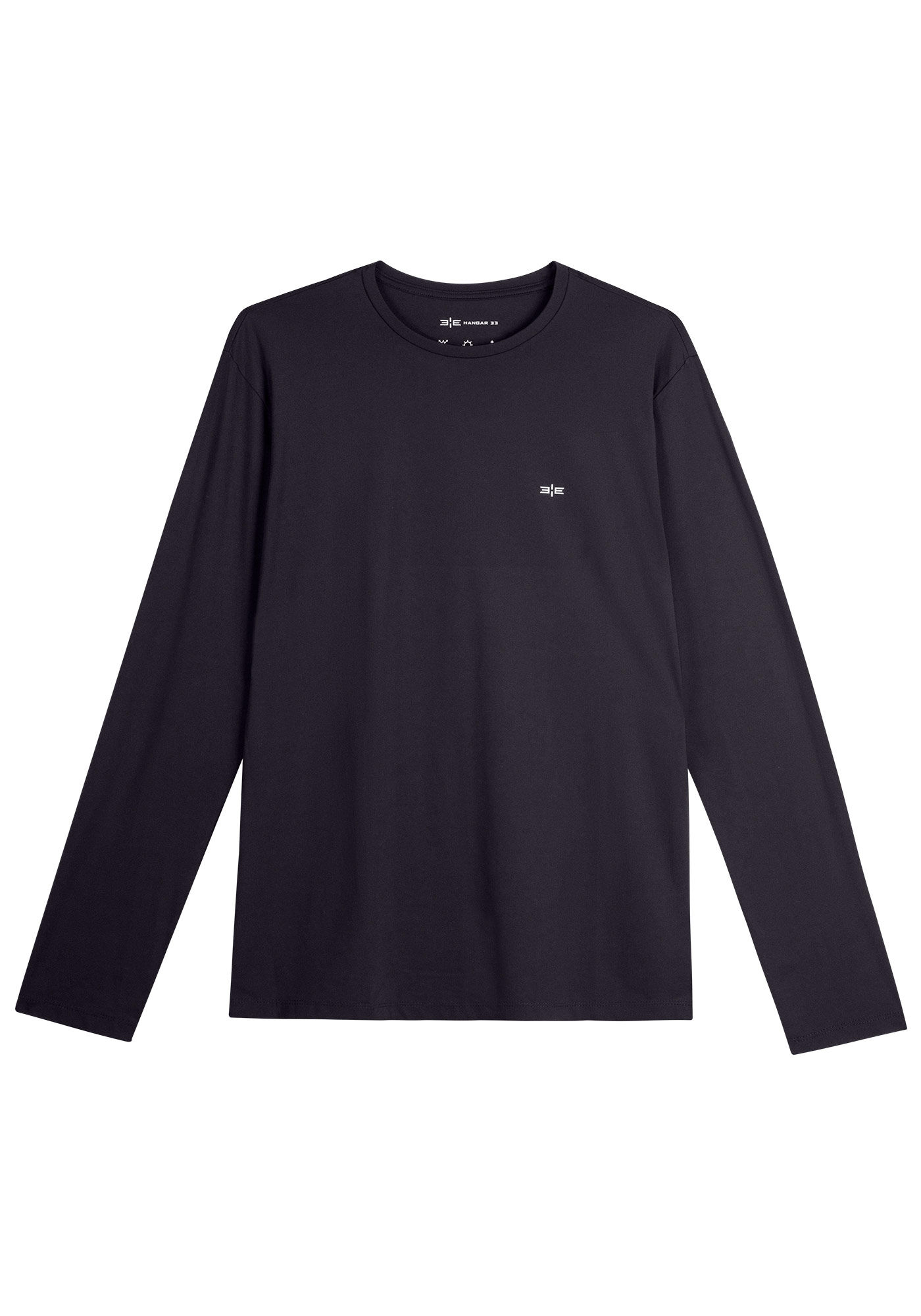 Camiseta De Mangas Longas Masculina Com Prote&ccedil;&atilde;o Solar, PRETO REATIVO, large.