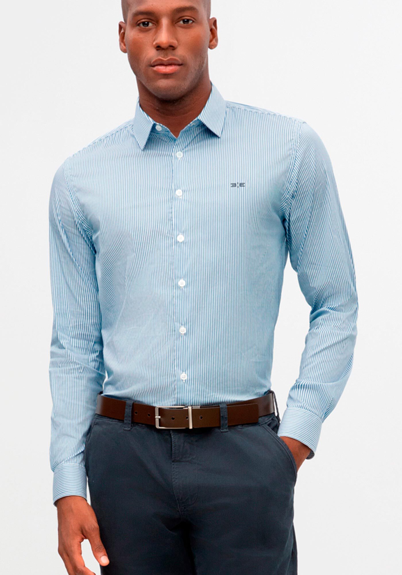 Camisa Masculina Slim Fit em Malha Poliamida Hangar 33