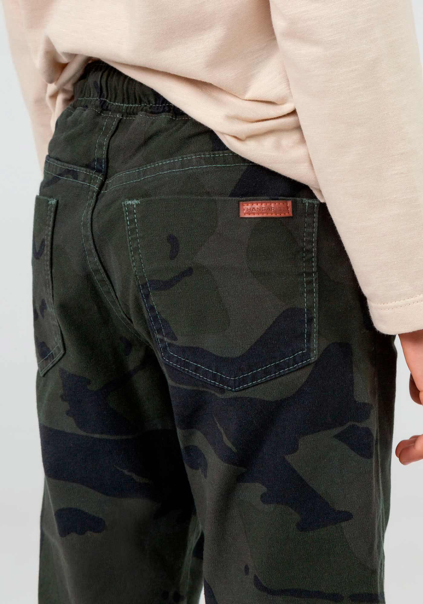 Calça jeans sarja camuflada shop