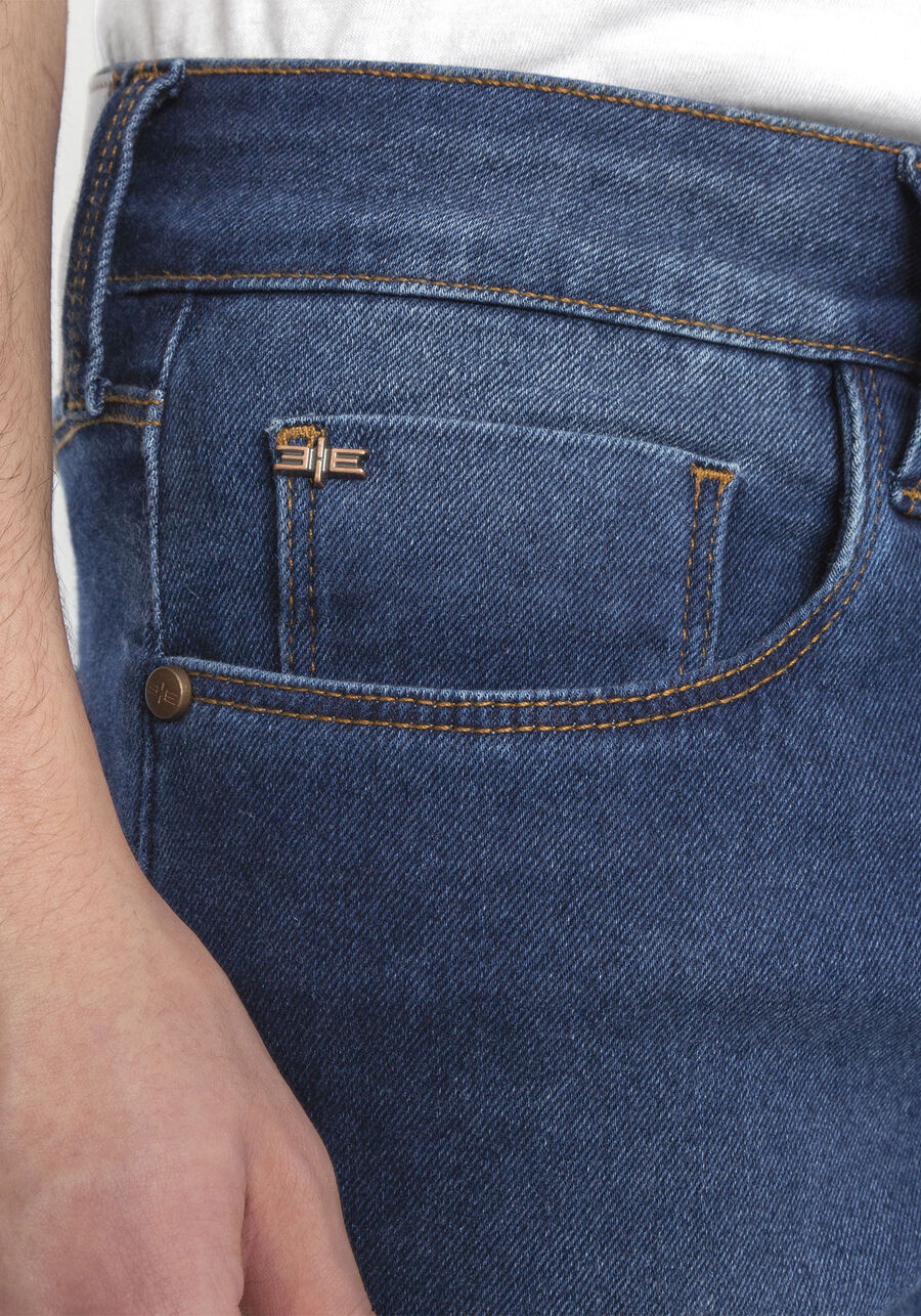Calça Jeans Slim Turbofan, JEANS ESCURO. Calça Jeans Slim Turbofan, JEANS ESCURO, large.