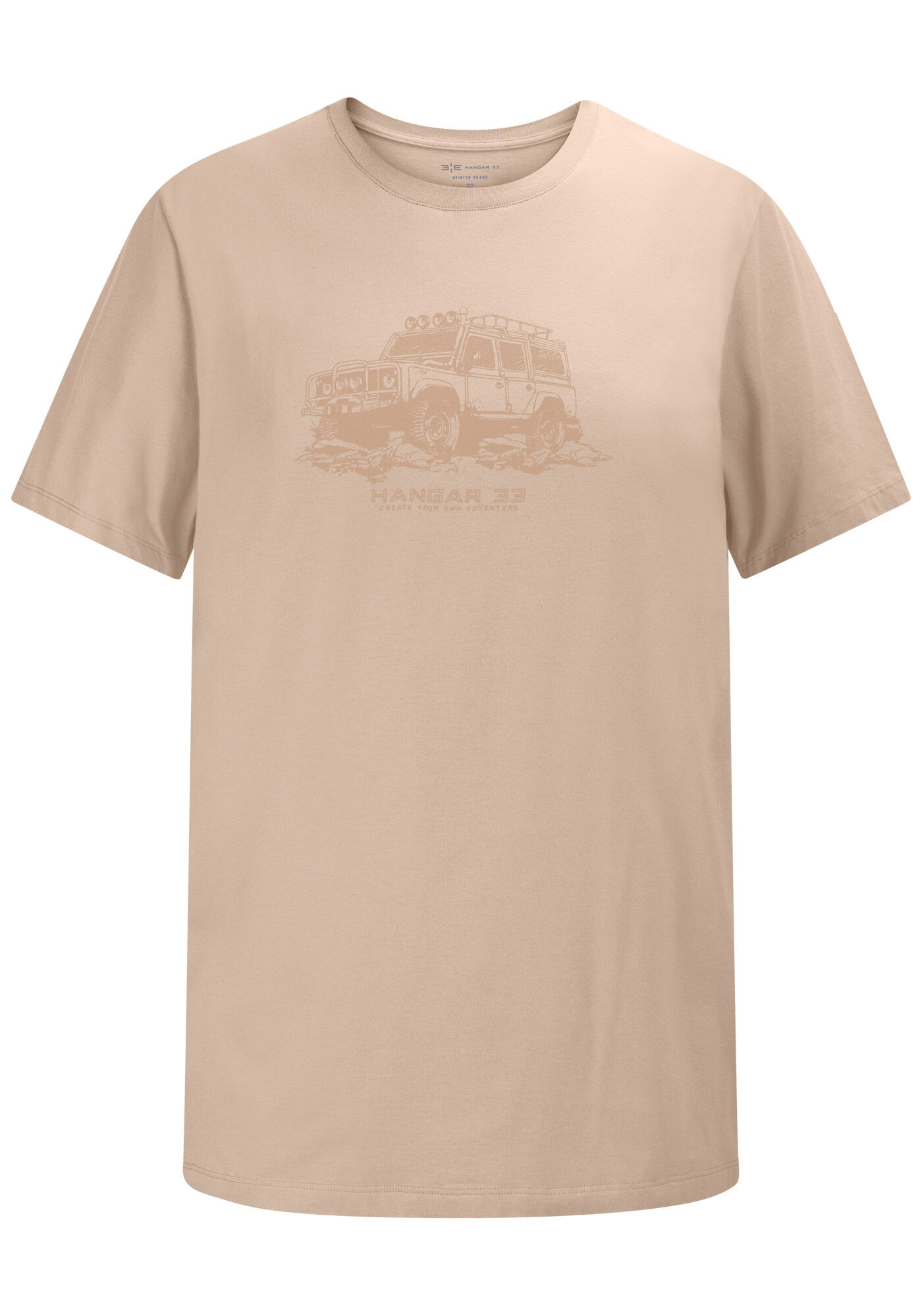 Camiseta Masculina Big & Tall em Malha Estampada, BEGE ZUCCA, large.