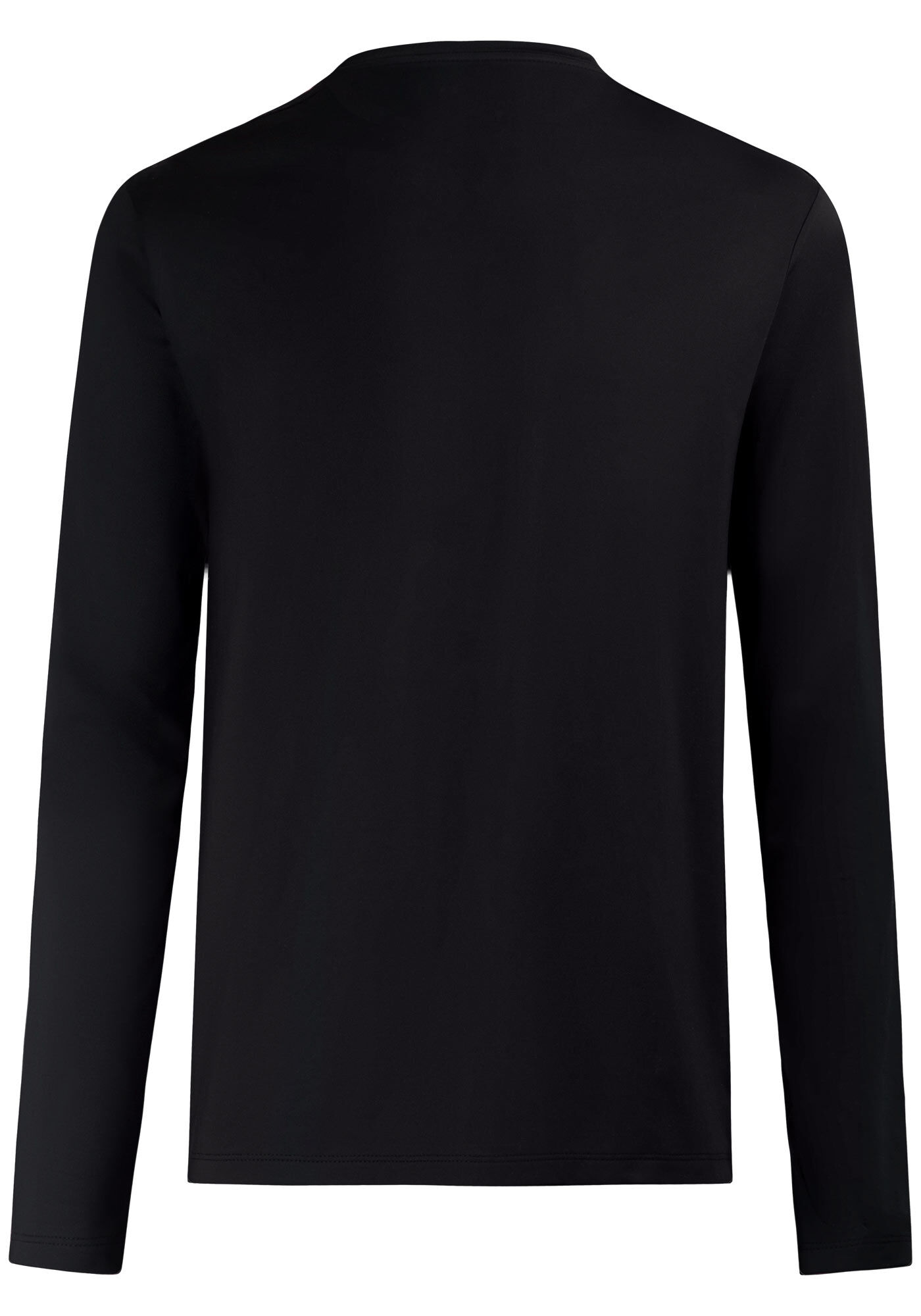 Camiseta De Mangas Longas Em Malha Com Conforto T&eacute;rmico, PRETO REATIVO, large.