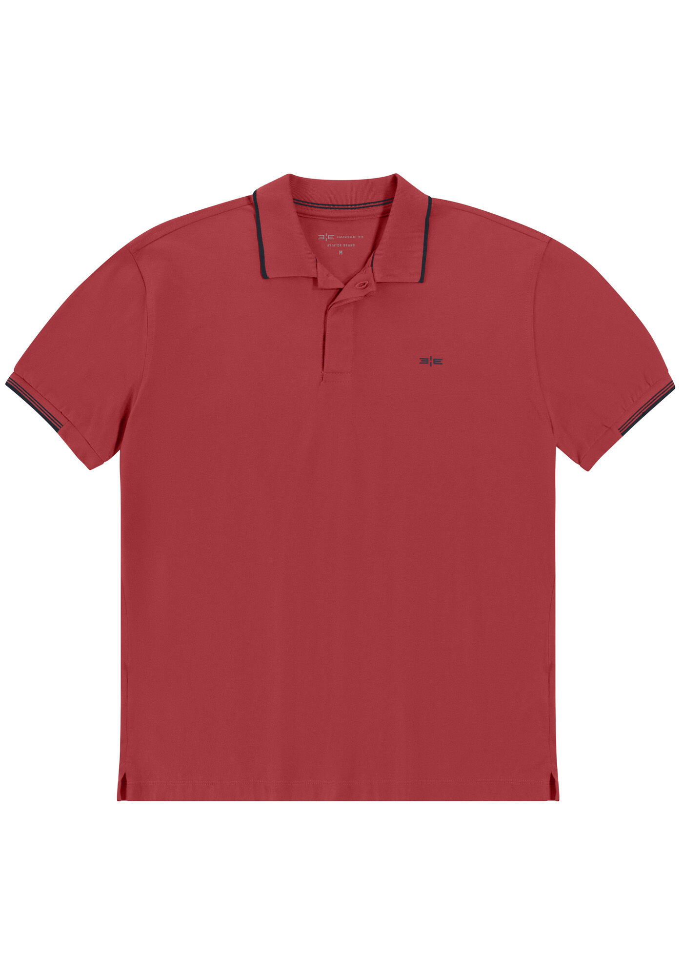 Camisa Polo Masculina em Malha com Retil&iacute;nea, VERMELHO POMME, large.