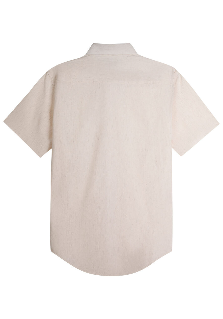 Camisa Manga Curta Masculina em Tecido Linho, BRANCO OFF WHITE. Camisa Manga Curta Masculina em Tecido Linho, BRANCO OFF WHITE, large.