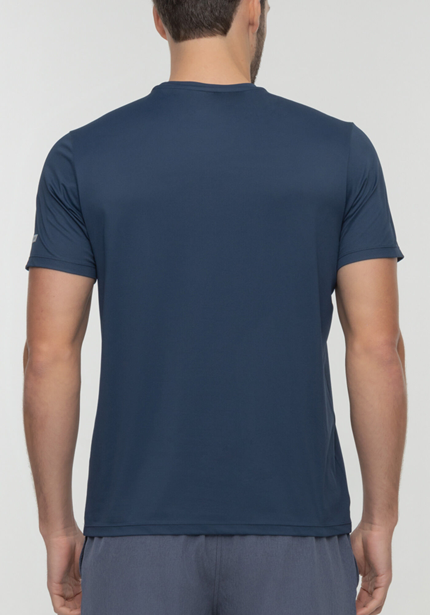 Camiseta Masculina De Mangas Curtas Em Malha De Poliamida, MARINHO, large.