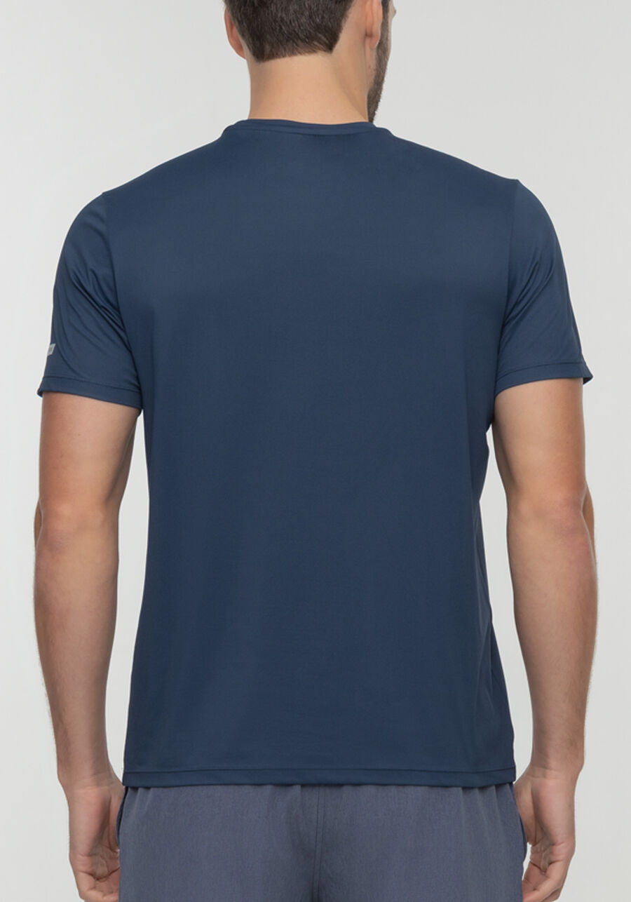 Camiseta Masculina De Mangas Curtas Em Malha De Poliamida, MARINHO. Camiseta Masculina De Mangas Curtas Em Malha De Poliamida, MARINHO, large.