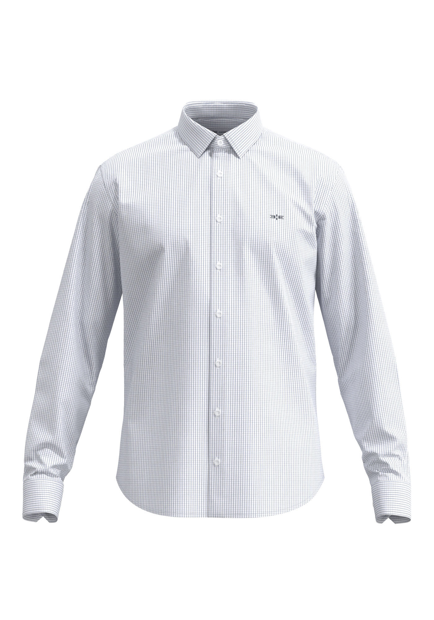 Camisa Slim Fit Em Tecido De Algod&atilde;o Mercerizado, AZUL BRUMA, large.