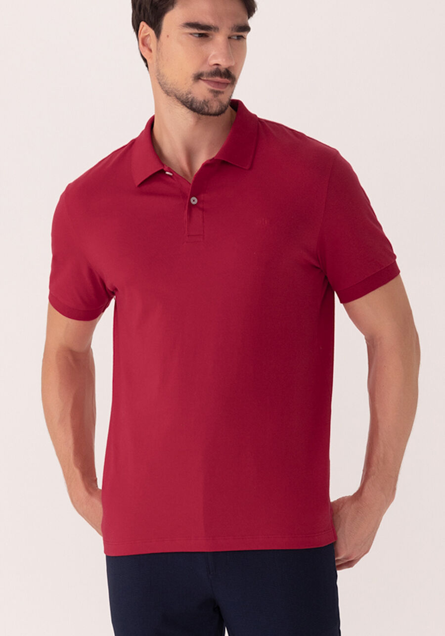 Camisa Polo Colors De Mangas Curtas Em Meia Malha De Algodão, VERMELHO NATTY. Camisa Polo Colors De Mangas Curtas Em Meia Malha De Algodão, VERMELHO NATTY, large.