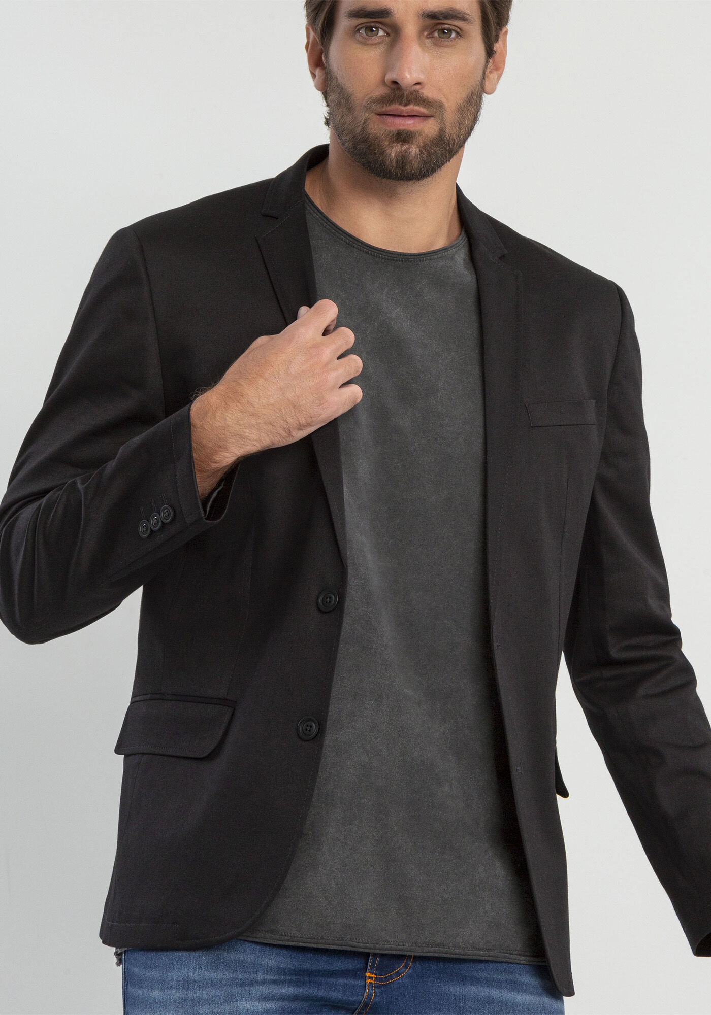 Blazer masculino preto com calça jeans online