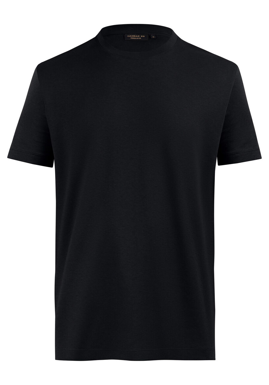Camiseta De Mangas Curtas Em Malha Premium, PRETO REATIVO. Camiseta De Mangas Curtas Em Malha Premium, PRETO REATIVO, large.