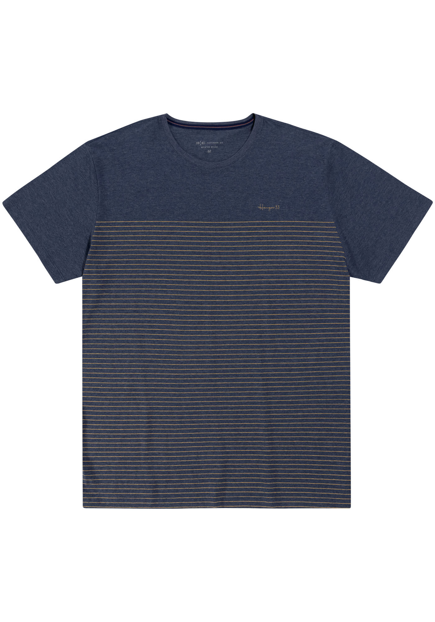 Camisa Masculina em Malha Listrada Big & Tall, MARINHO ACTION, large.