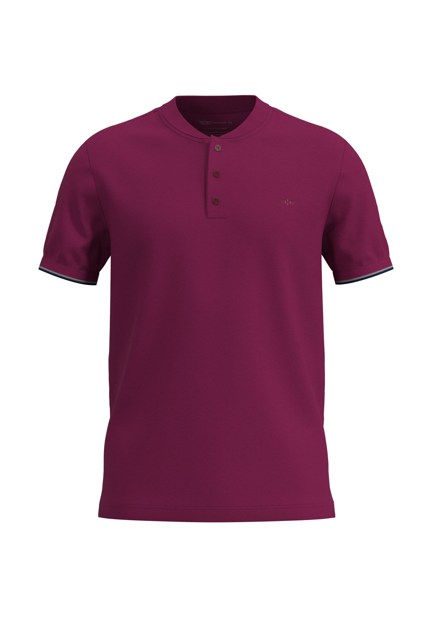 Camisa De Mangas Curtas Com Gola Padre Em Malha Premium, BORDO BURN RED, large.
