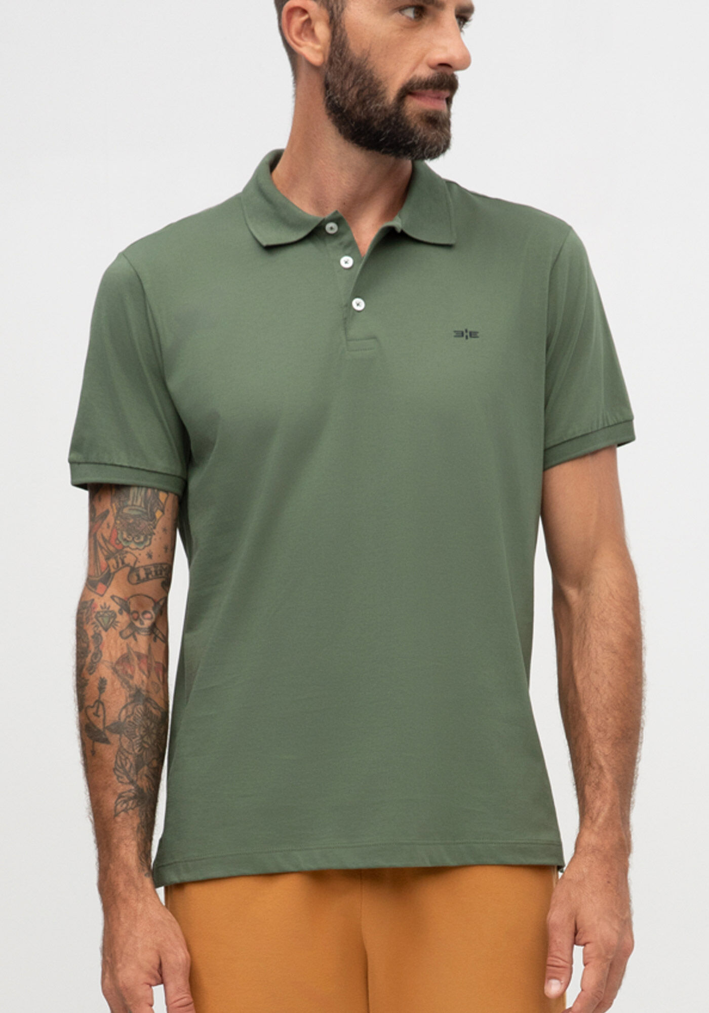 Camisa Polo De Mangas Curtas Em Algod&atilde;o Pima, VERDE GOLF, large.