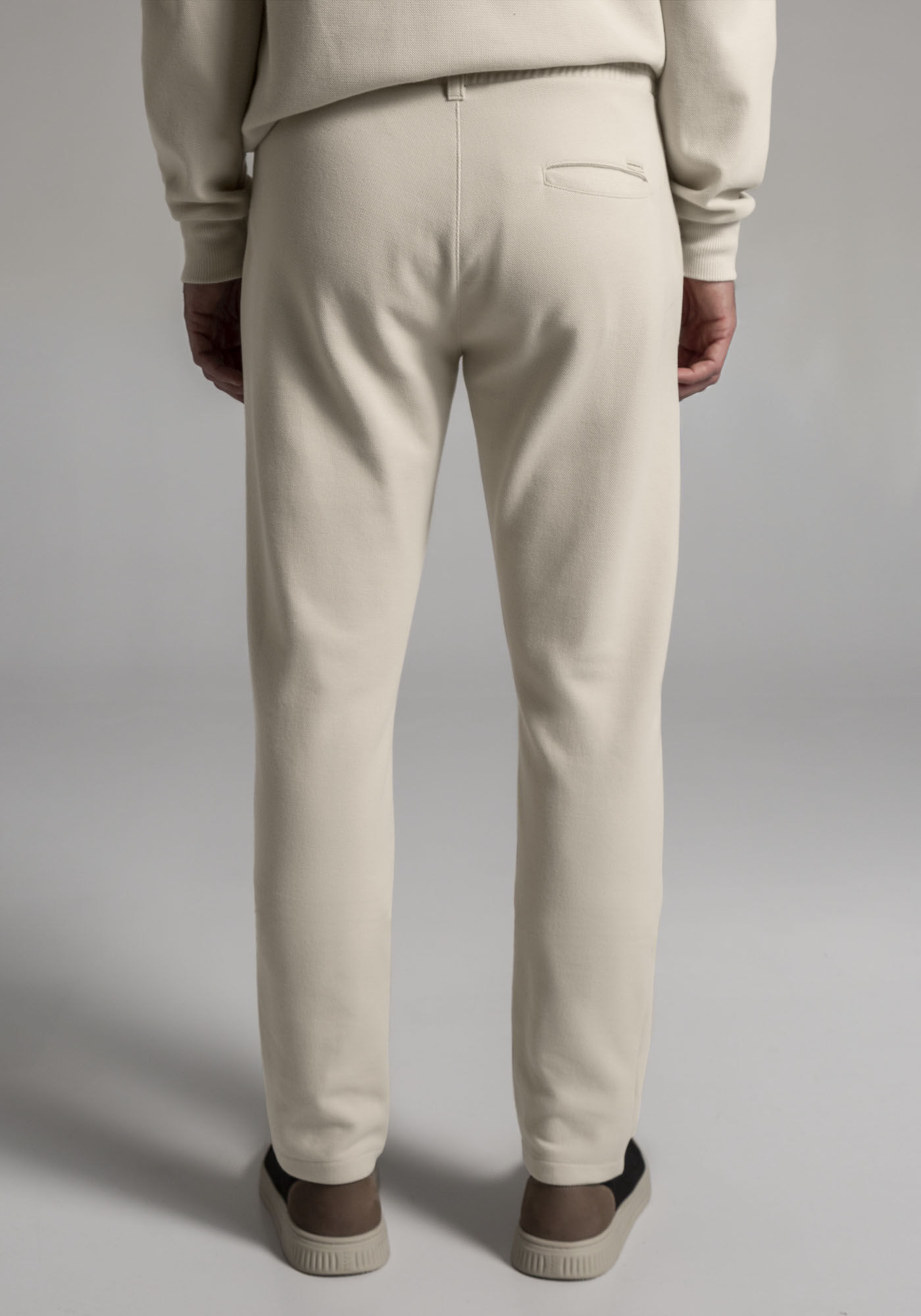 Cal&ccedil;a Reta Alfaiataria em Moletom com Cadar&ccedil;o, BEGE SYSTEM, large.