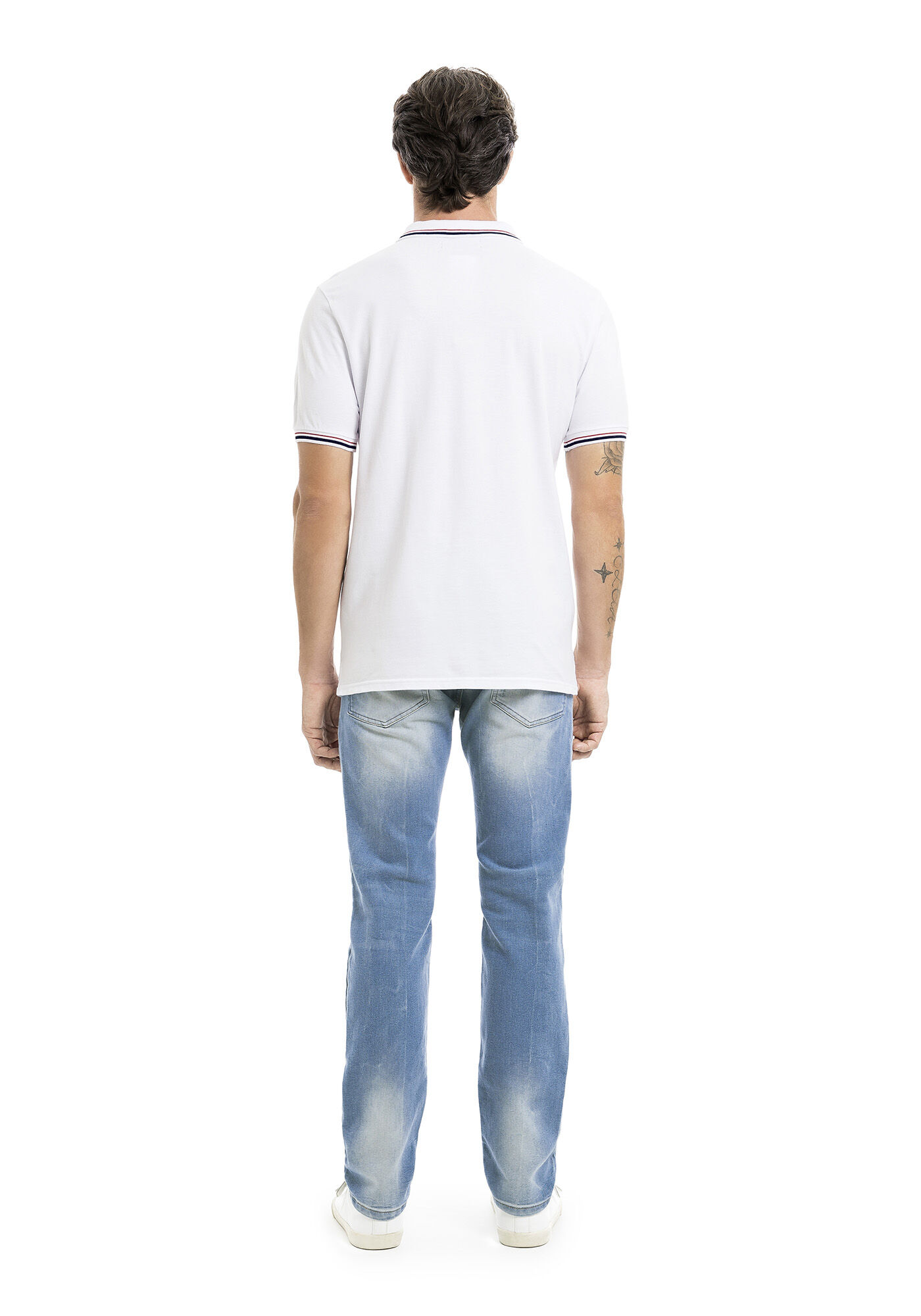 Camisa Polo Masculina Cl&aacute;ssica Piquet, BRANCO, large.