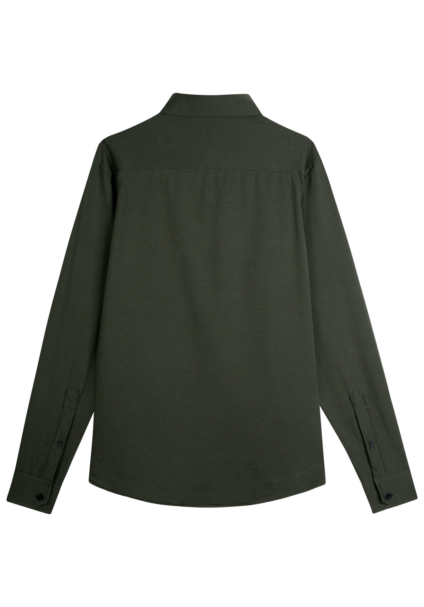 Camisa De Mangas Longas Em Malha Pima Slim Fit Masculina, VERDE VEGAS, large.