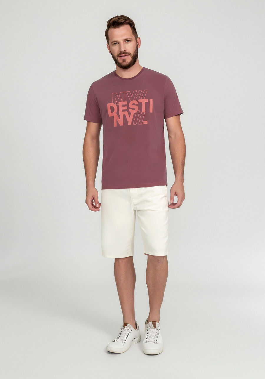 Camiseta em Malha Estampa My Destiny, BORDO WITCH. Camiseta em Malha Estampa My Destiny, BORDO WITCH, large.