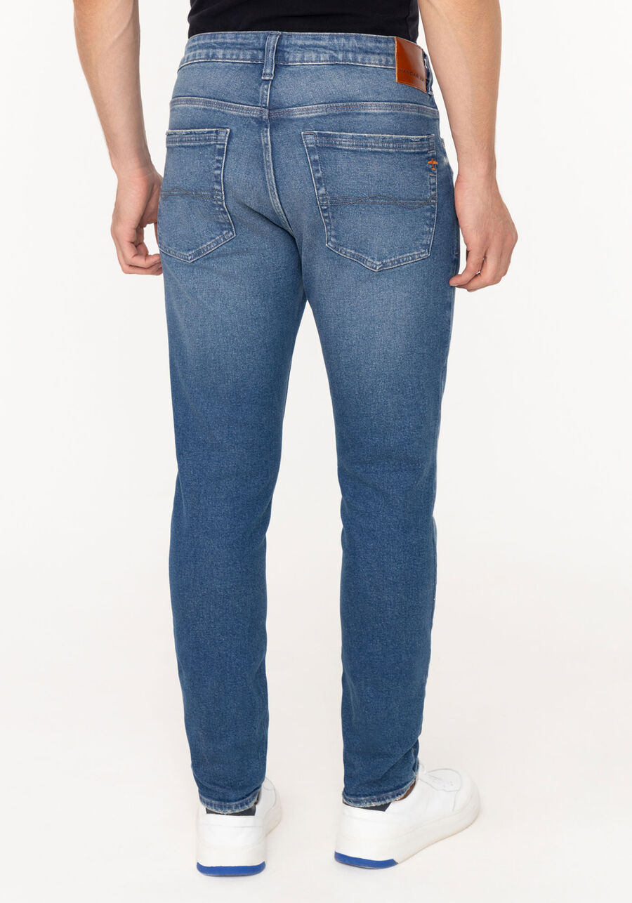 Calça Skinny Jeans Com Elastano E Bolsos Masculina, JEANS. Calça Skinny Jeans Com Elastano E Bolsos Masculina, JEANS, large.