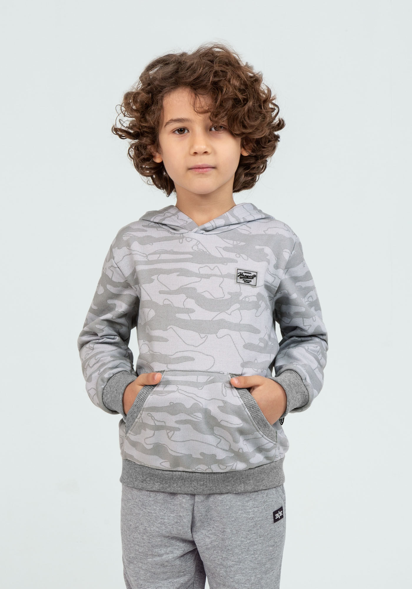 Blus&atilde;o Camuflado em Moletom Tal Pai Tal Filho Infantil, GRID CINZA, large.