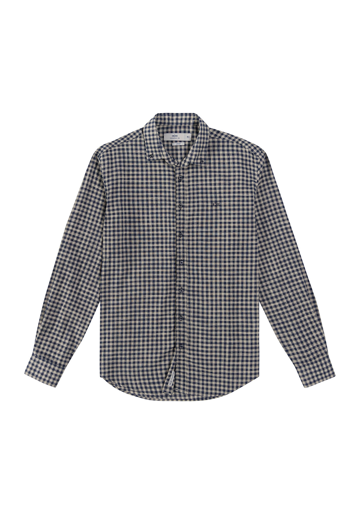 Camisa Xadrez Comfort Tecido Flam&ecirc;, BEGE RUSSET, large.