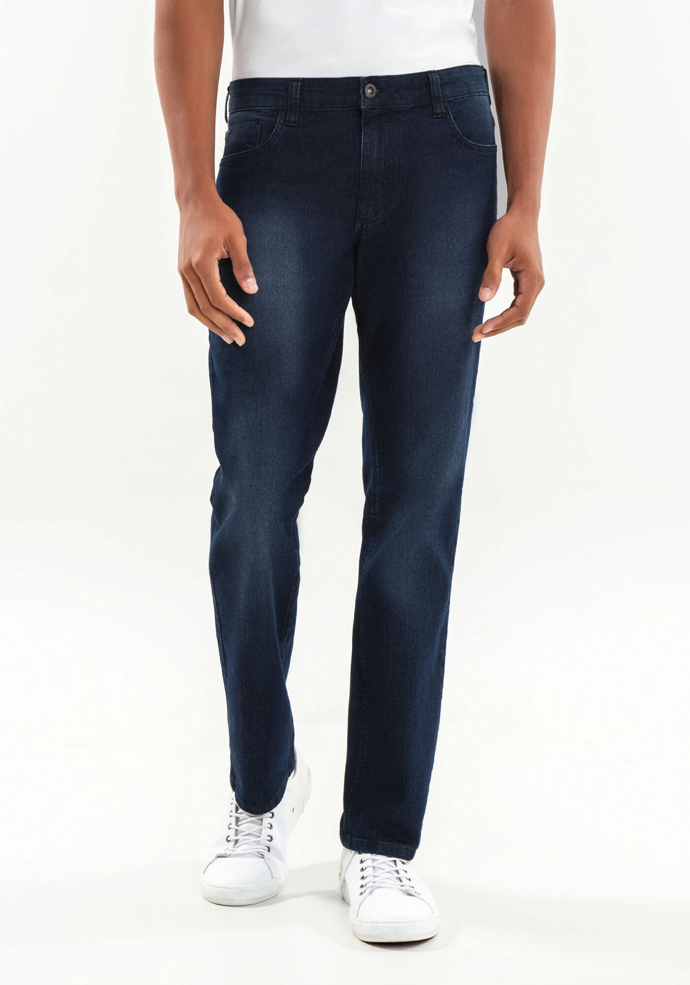 Cal&ccedil;a Masculina Reta Radial, JEANS ESCURO, large.