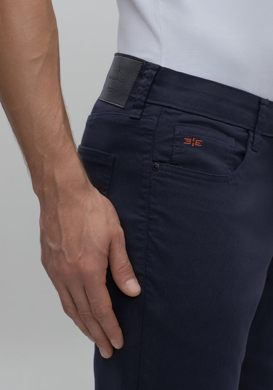 Calça Sarja Masculina Slim Clássicos, MARINHO IMPERIO. Calça Sarja Masculina Slim Clássicos, MARINHO IMPERIO, large.