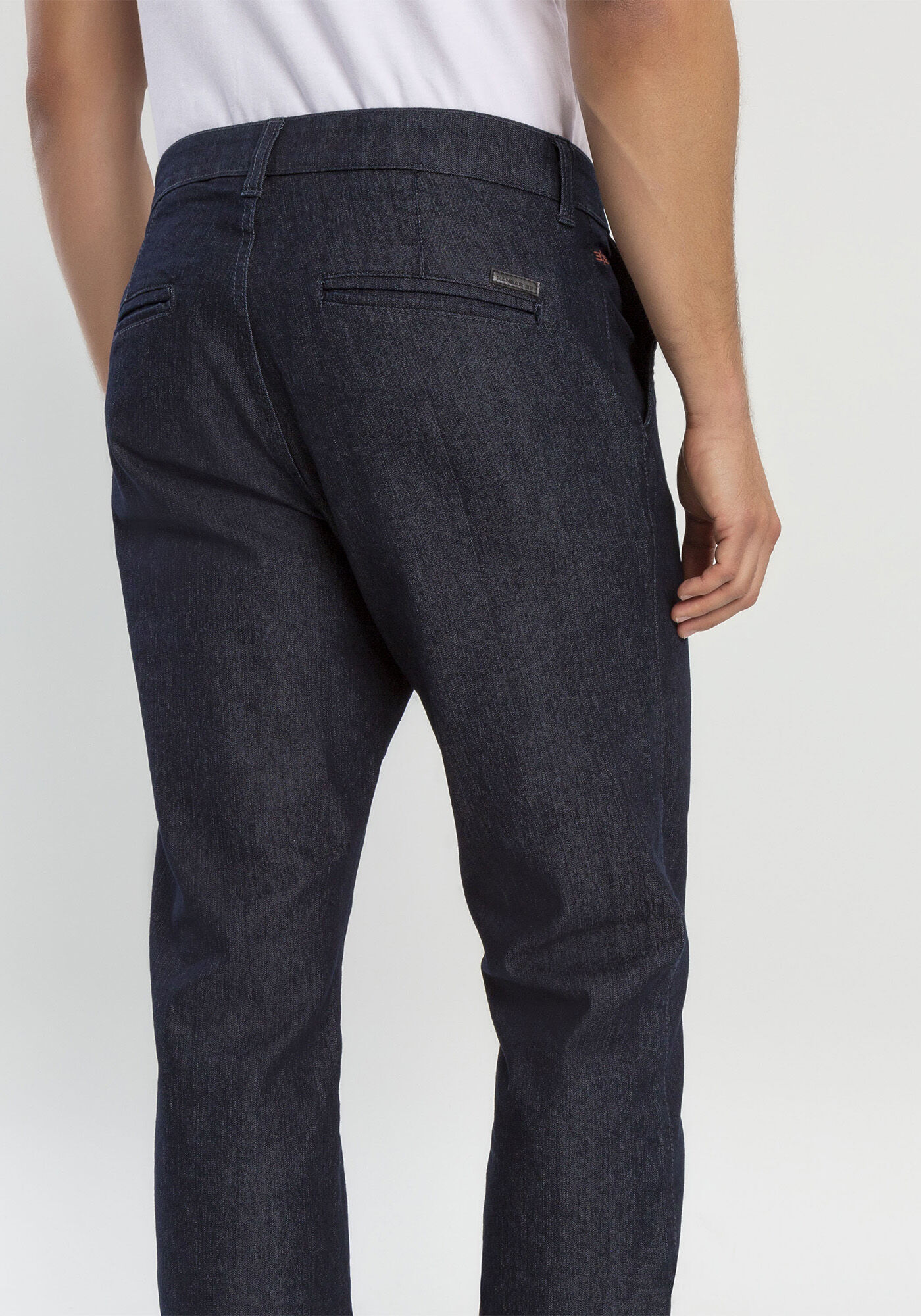 Cal&ccedil;a Jeans Reta estilo chino, JEANS ESCURO, large.