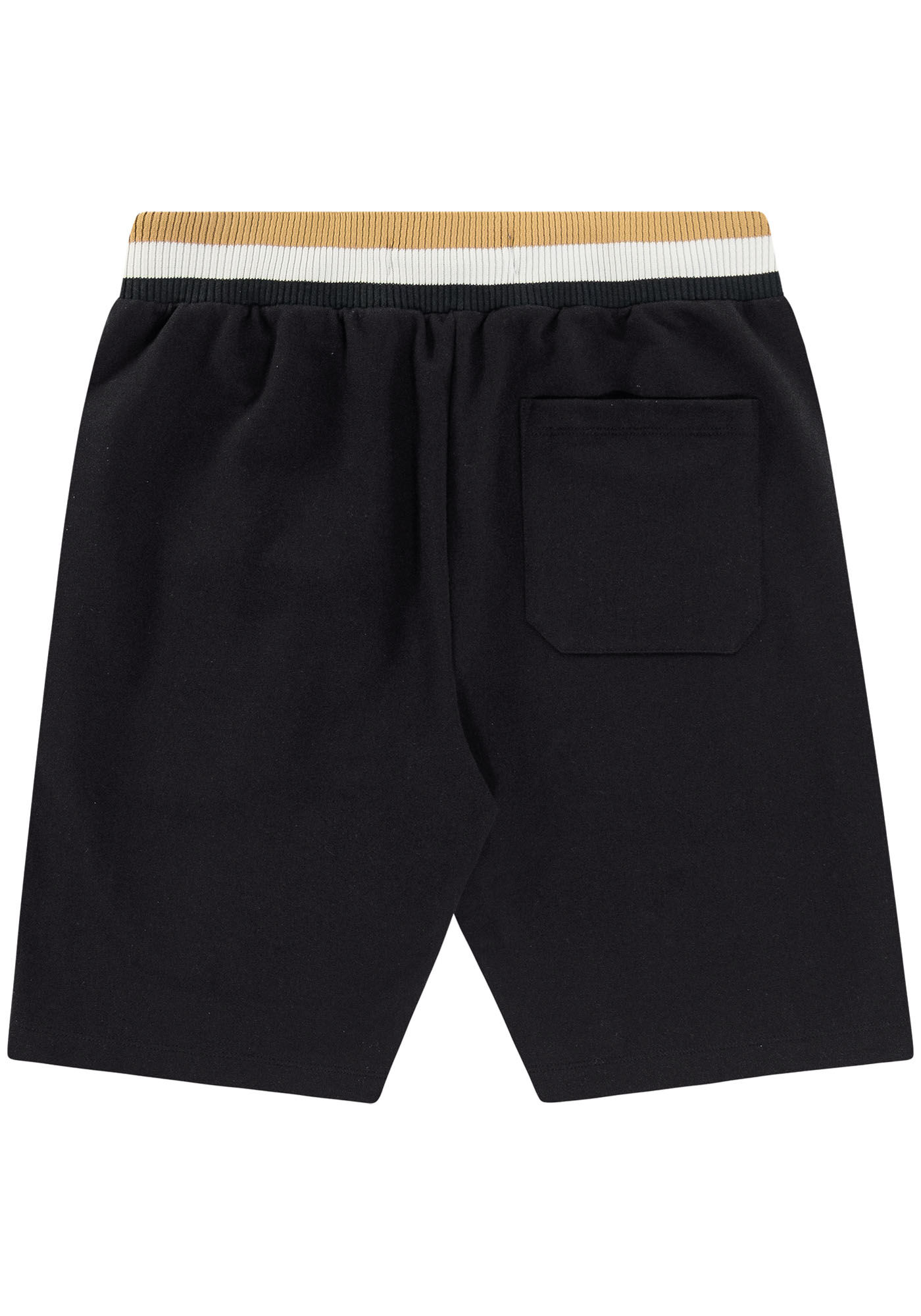 Bermuda Masculina em Moletom com Retil&iacute;nea C&oacute;s, PRETO, large.