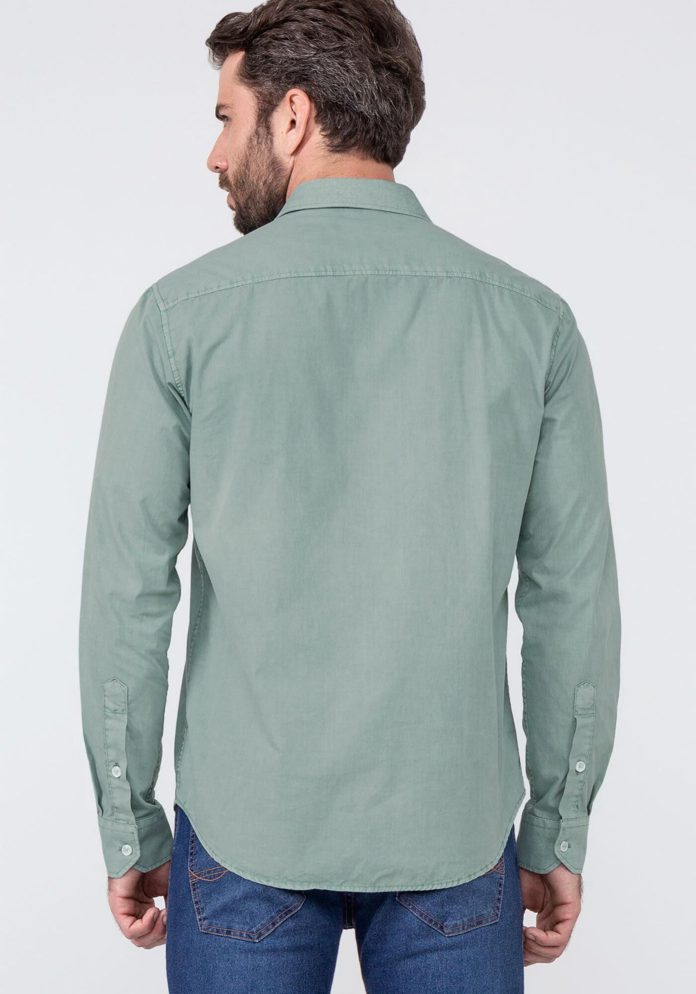 Camisa Masculina Slim Fit Tal Pai Tal Filho, VERDE MINERAL, large.