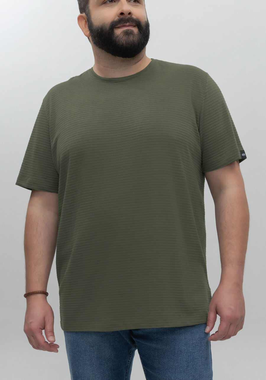 Camiseta De Mangas Curtas Big & Tall Em Malha Texturizada, VERDE HEIR. Camiseta De Mangas Curtas Big & Tall Em Malha Texturizada, VERDE HEIR, large.