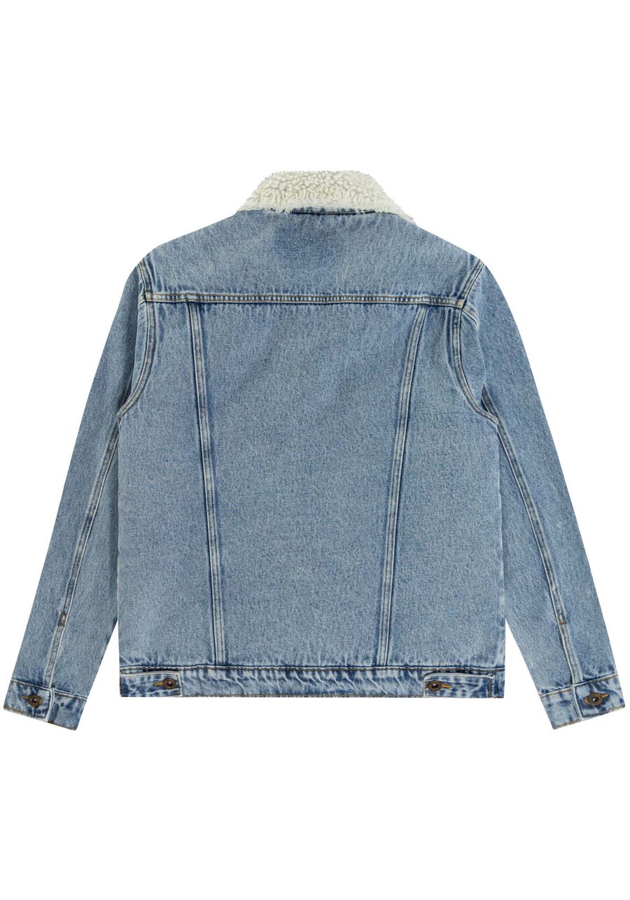 Jaqueta Jeans Masculina com Forro Pelo, JEANS. Jaqueta Jeans Masculina com Forro Pelo, JEANS, large.